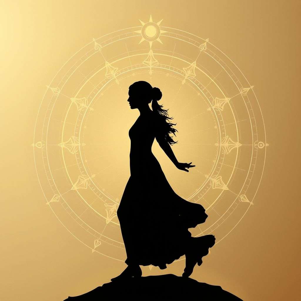 Image symbolisant la transformation et l'évolution karmique à travers des outils astrologiques.