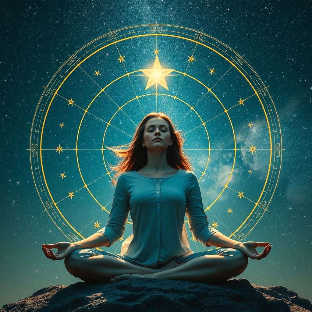 Image illustrant une personne équilibrée, en harmonie avec son karma et guidée par l'astrologie.