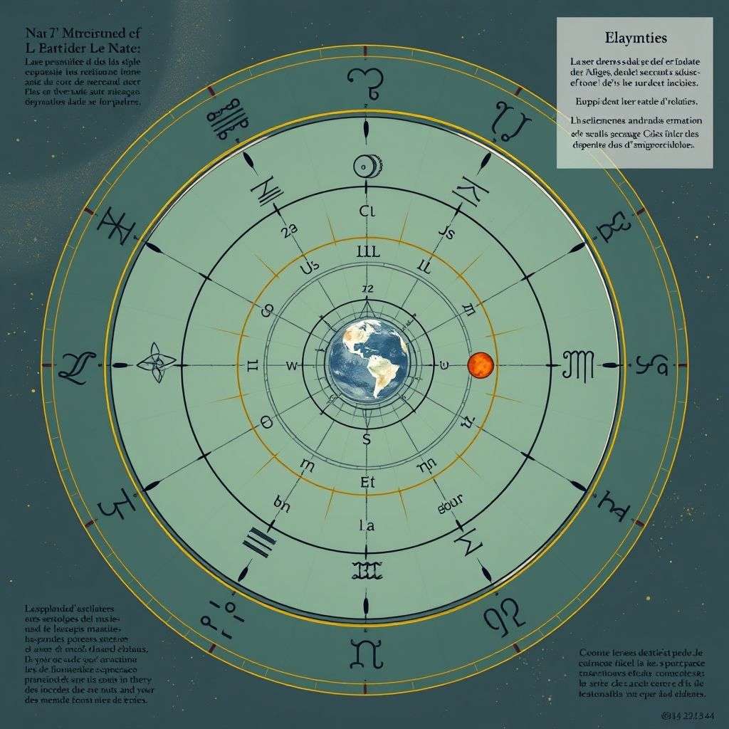 Diagramme illustrant les symboles et planètes dominantes de la maison XII dans l'astrologie.