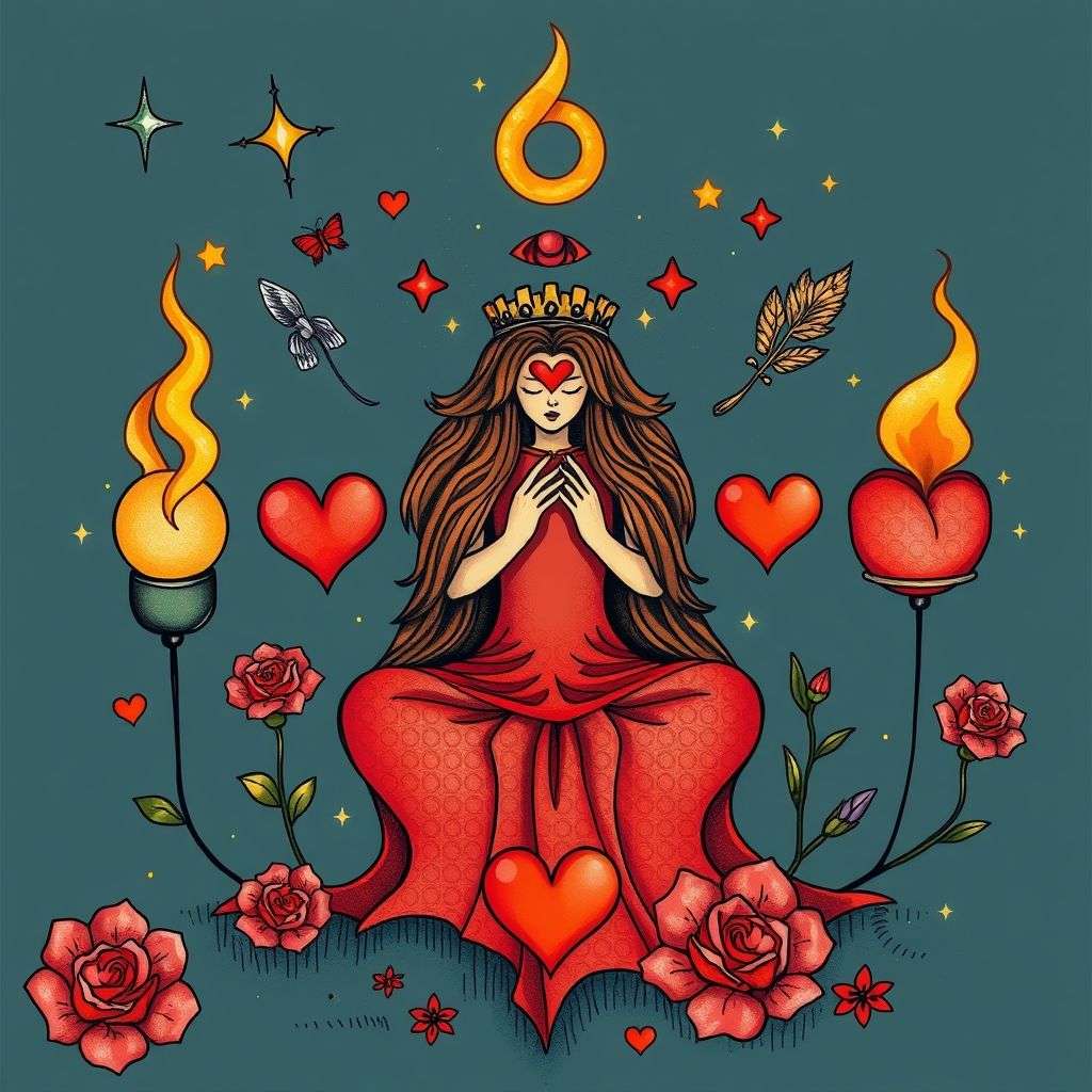 illustration de sorts d’amour divers avec symboles positifs et négatifs