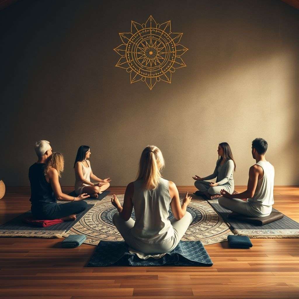 Personnes pratiquant diverses techniques de méditation, telles que la respiration, la visualisation et la pleine conscience.