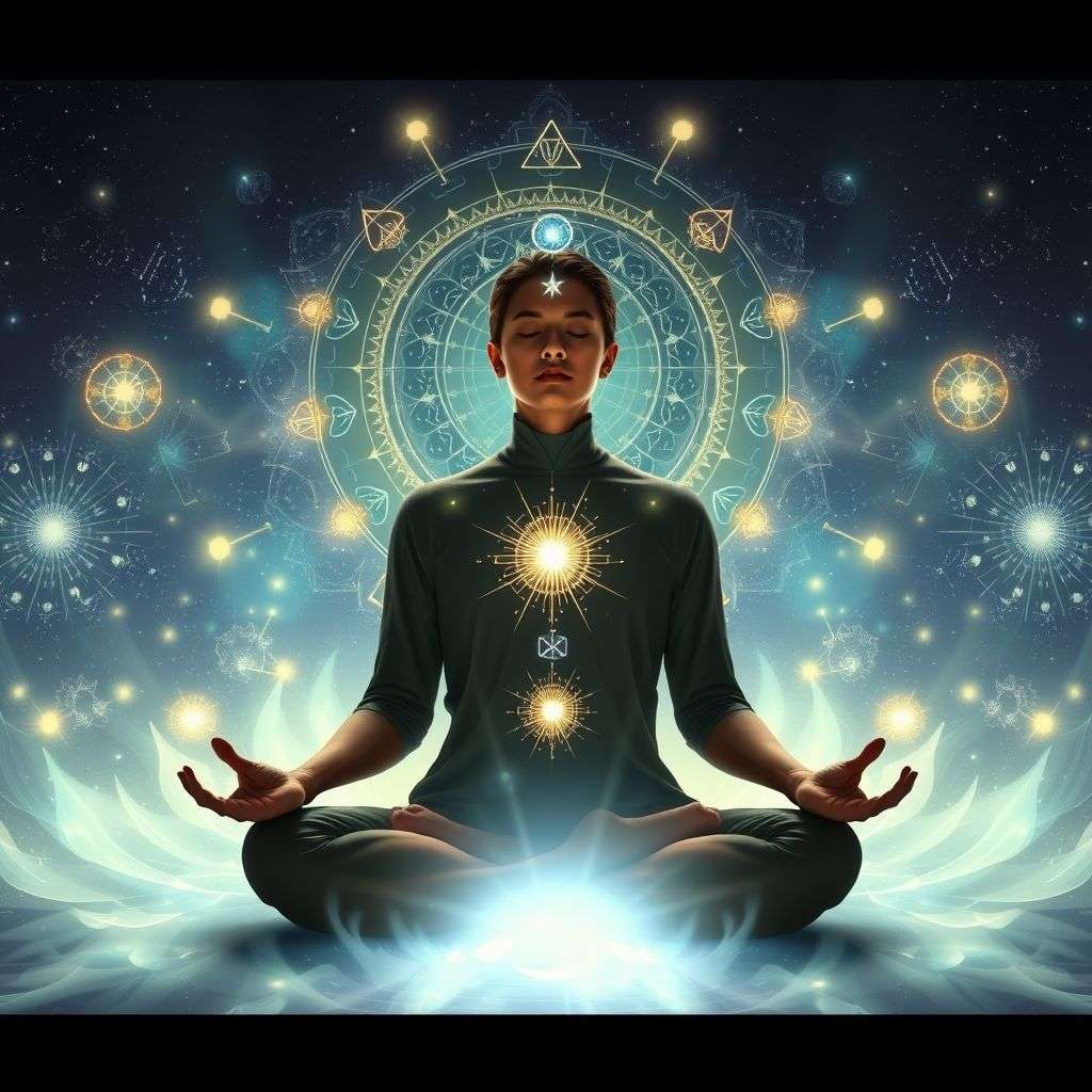 illustration de la vibration et de la pensée positive comme clés de la loi de l'attraction