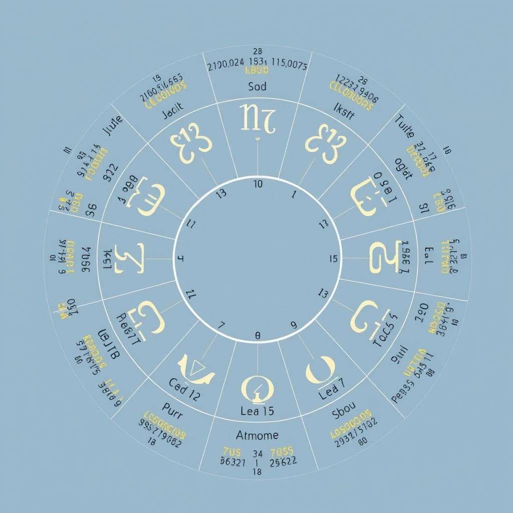 Schéma illustrant le calcul de l'année personnelle avec chiffres et calendrier.