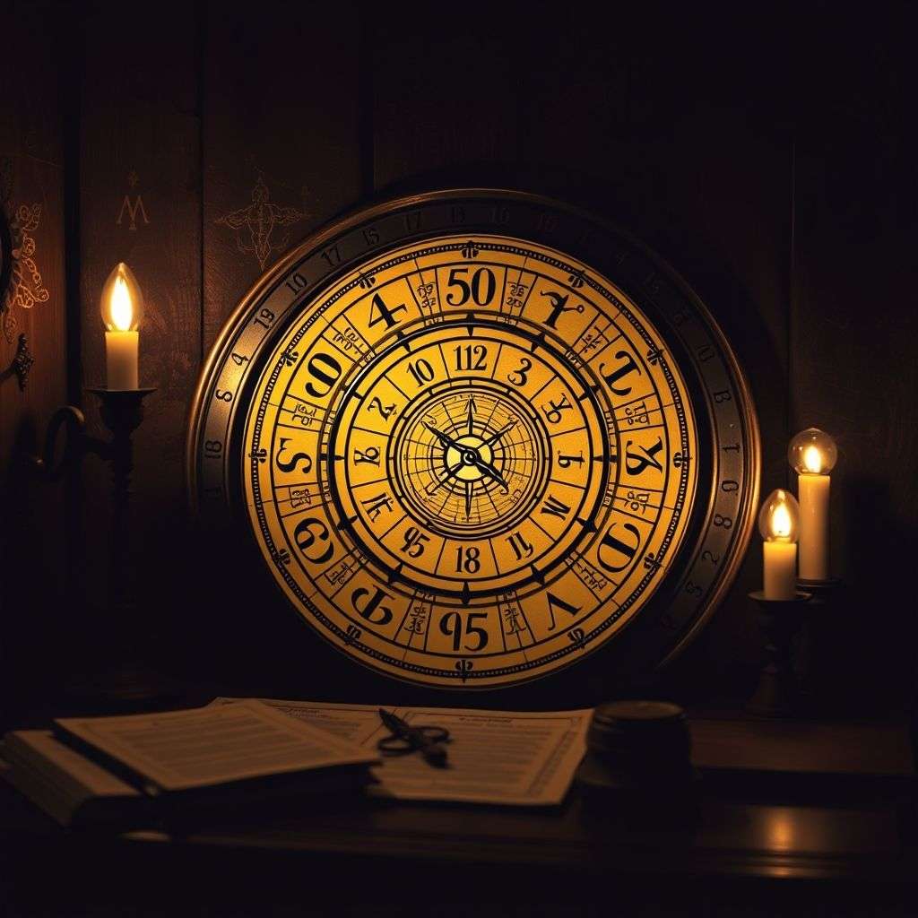 Symboles de numérologie et calendrier illustrant le concept d'année personnelle.