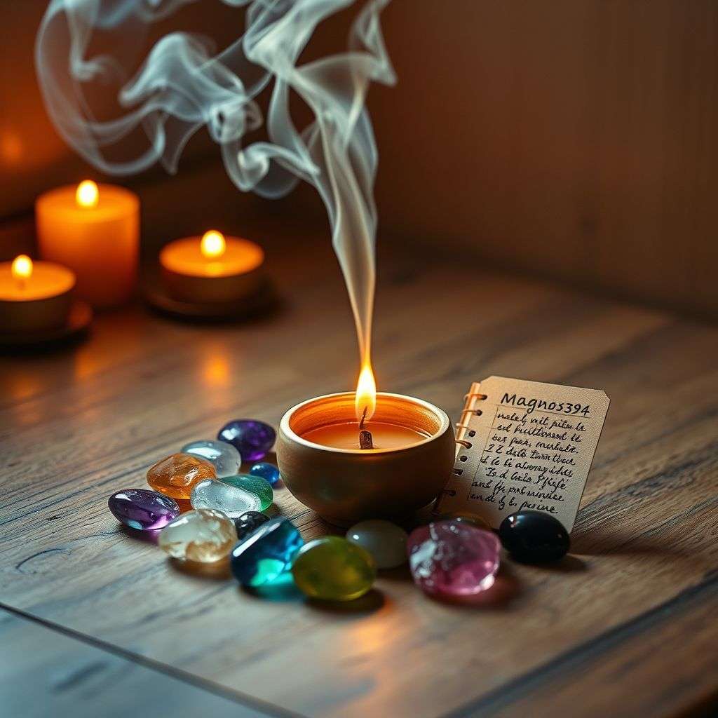 {"prompt":"Une+image+illustrant+une+pratique+de+purification+energetique,+avec+une+main+tenant+un+baton+d'encens+en+fumee,+a+cote+de+cristaux+colores+disposes+harmonieusement,+et+un+carnet+avec+des+symboles+de+mantras+ecrits.+L'ambiance+doit+etre+calme+et+zen,+avec+une+lumiere+douce,+des+textures+naturelles+et+une+atmosphere+de+serenite.+L'image+doit+evoquer+la+recherche+d'equilibre+et+de+purification+interieure..+Style+:+photo+avec+style+realiste+type+photographie.+Ambiance:+zenitude+ou+astrologie+ou+fantasmagorique.+Remarque:+Ne+pas+mettre+de+legende+textuelle+autre+qu'en+francais.","originalPrompt":"Une+image+illustrant+une+pratique+de+purification+energetique,+avec+une+main+tenant+un+baton+d'encens+en+fumee,+a+cote+de+cristaux+colores+disposes+harmonieusement,+et+un+carnet+avec+des+symboles+de+mantras+ecrits.+L'ambiance+doit+etre+calme+et+zen,+avec+une+lumiere+douce,+des+textures+naturelles+et+une+atmosphere+de+serenite.+L'image+doit+evoquer+la+recherche+d'equilibre+et+de+purification+interieure..+Style+:+photo+avec+style+realiste+type+photographie.+Ambiance:+zenitude+ou+astrologie+ou+fantasmagorique.+Remarque:+Ne+pas+mettre+de+legende+textuelle+autre+qu'en+francais.","width":1024,"height":1024,"seed":1046707153,"model":"flux","enhance":false,"nologo":true,"negative_prompt":"worst quality, blurry","nofeed":false,"safe":false,"quality":"medium","image":[],"transparent":false,"isMature":false,"isChild":false}