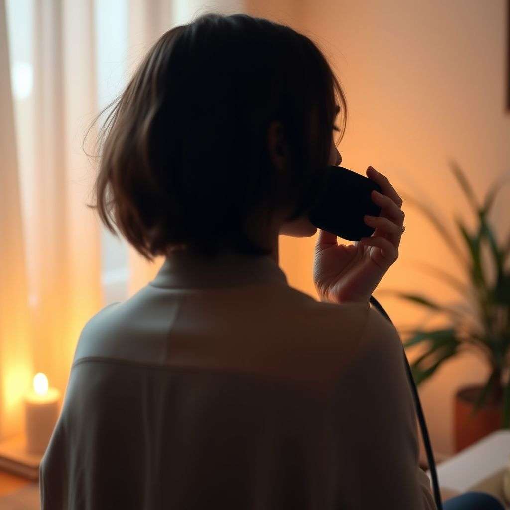Personne effectuant une méditation guidée pour équilibrer son énergie intérieure.