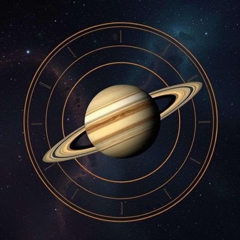 Carte du ciel astral montrant la position exacte de Saturne
