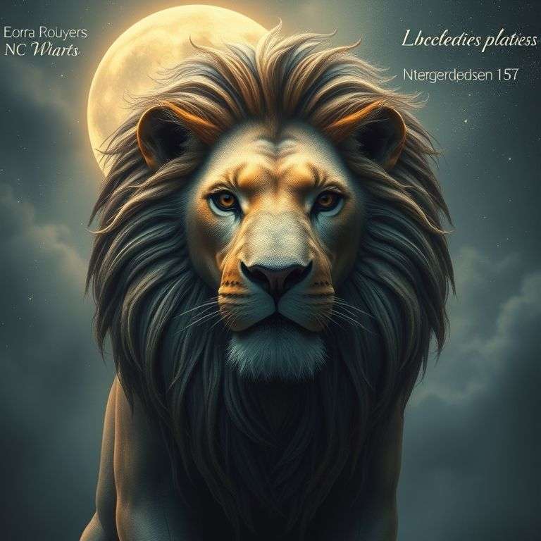 Portrait artistique mêlant un visage humain et la crinière d’un lion.