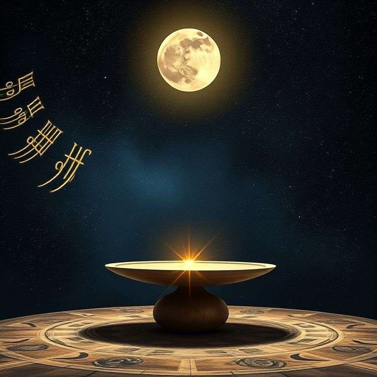 illustration du symbole astrologique de la Balance avec éléments équilibrés