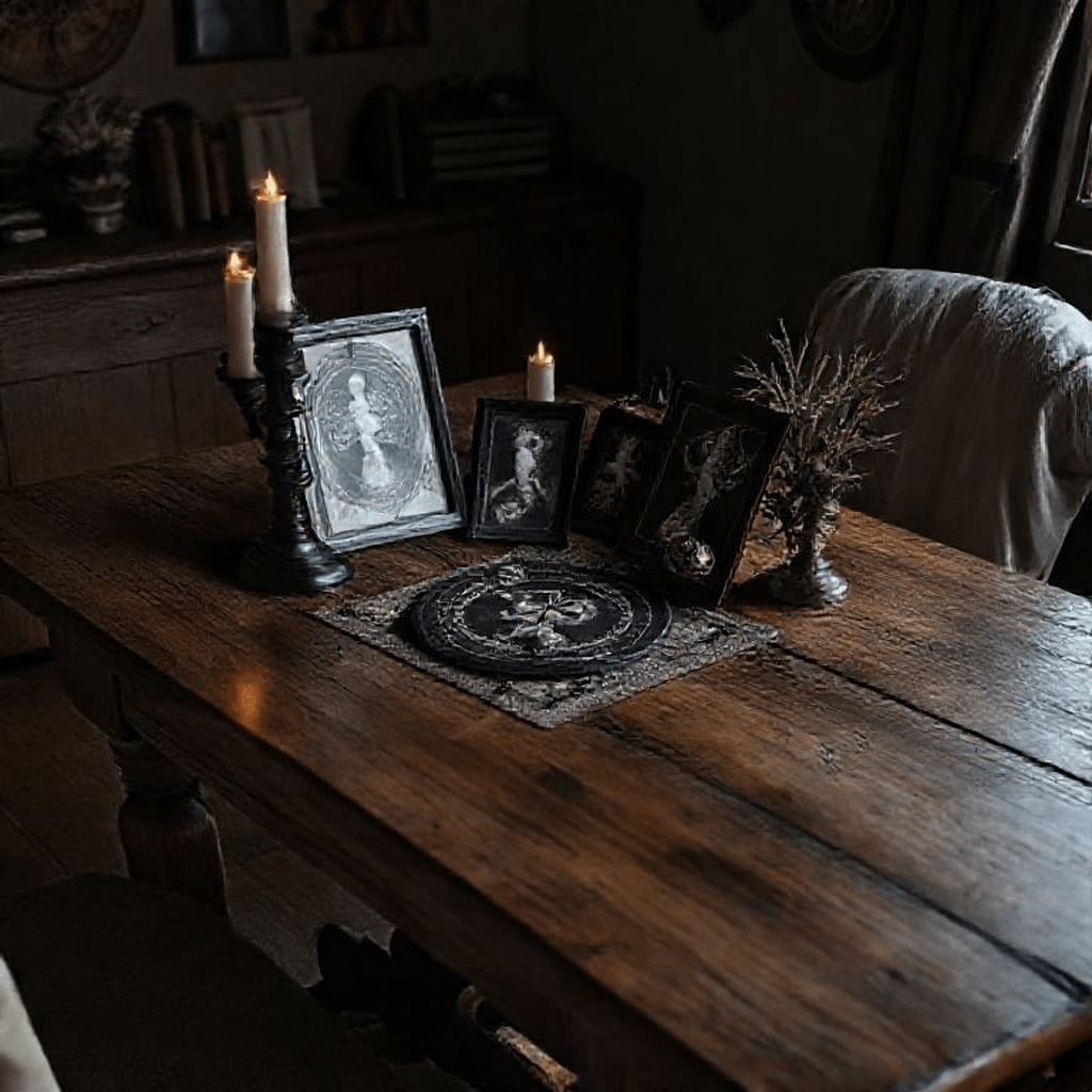 Documents anciens annotés et photos floues évoquant des expériences occultes réelles supposées