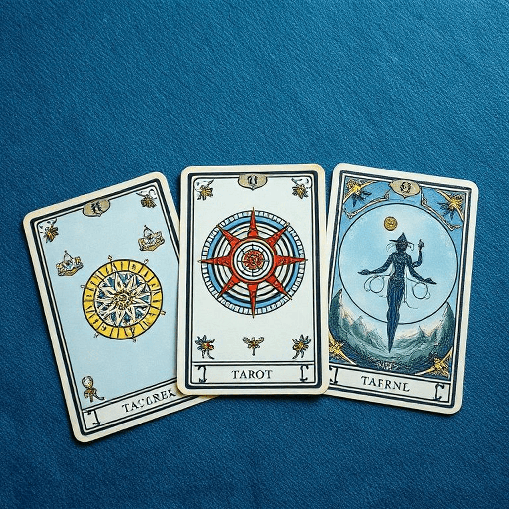 Gros plan sur des cartes de Tarot mettant en évidence leurs symboles et détails importants