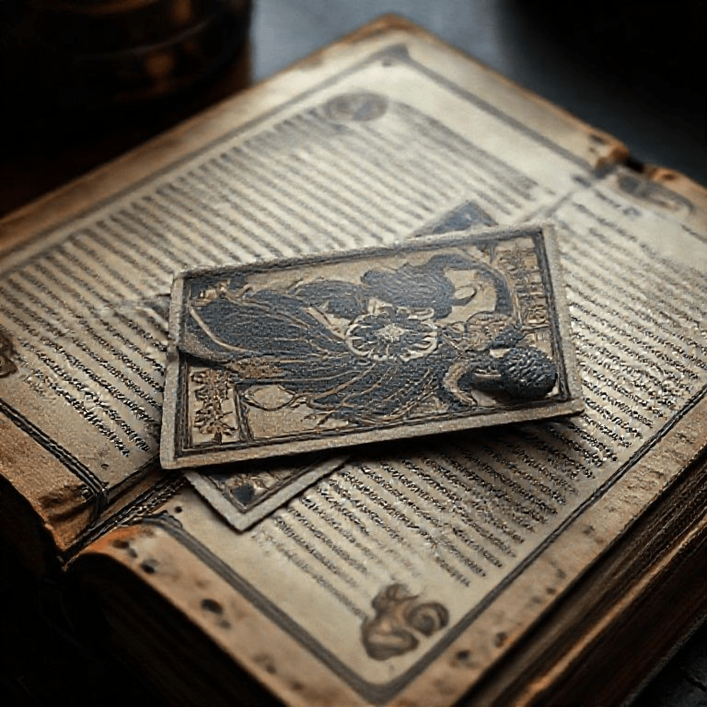Jeu de Tarot posé sur un livre ancien, évoquant l'importance de l'interprétation divinatoire