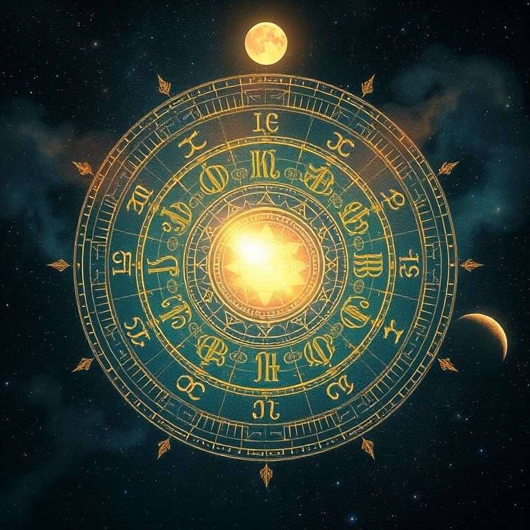 illustration créative d’une personne portant un costume astrologique lumineux