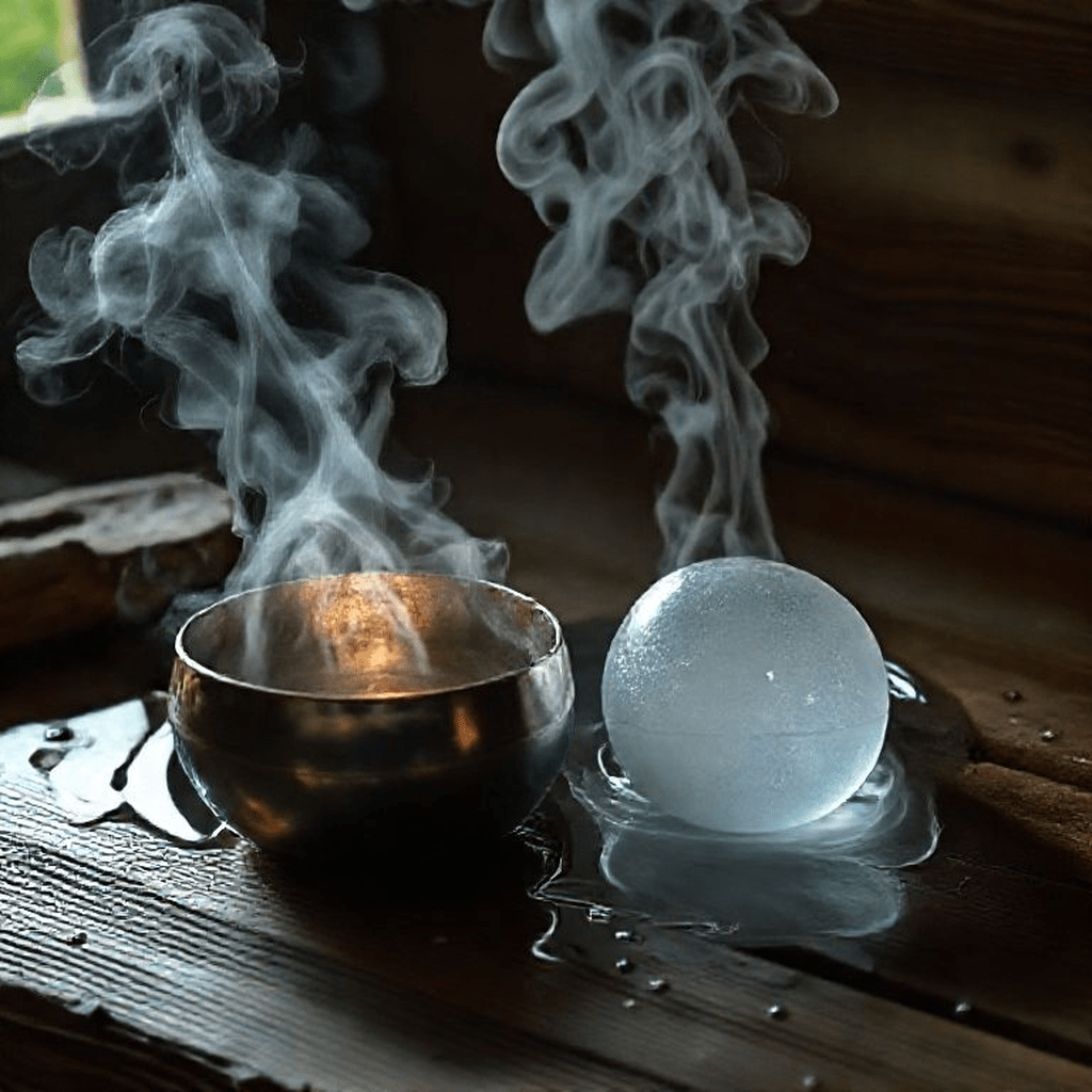 Bol chantant, fumée de sauge et bol d’eau pour rituel de purification avant protection magique.
