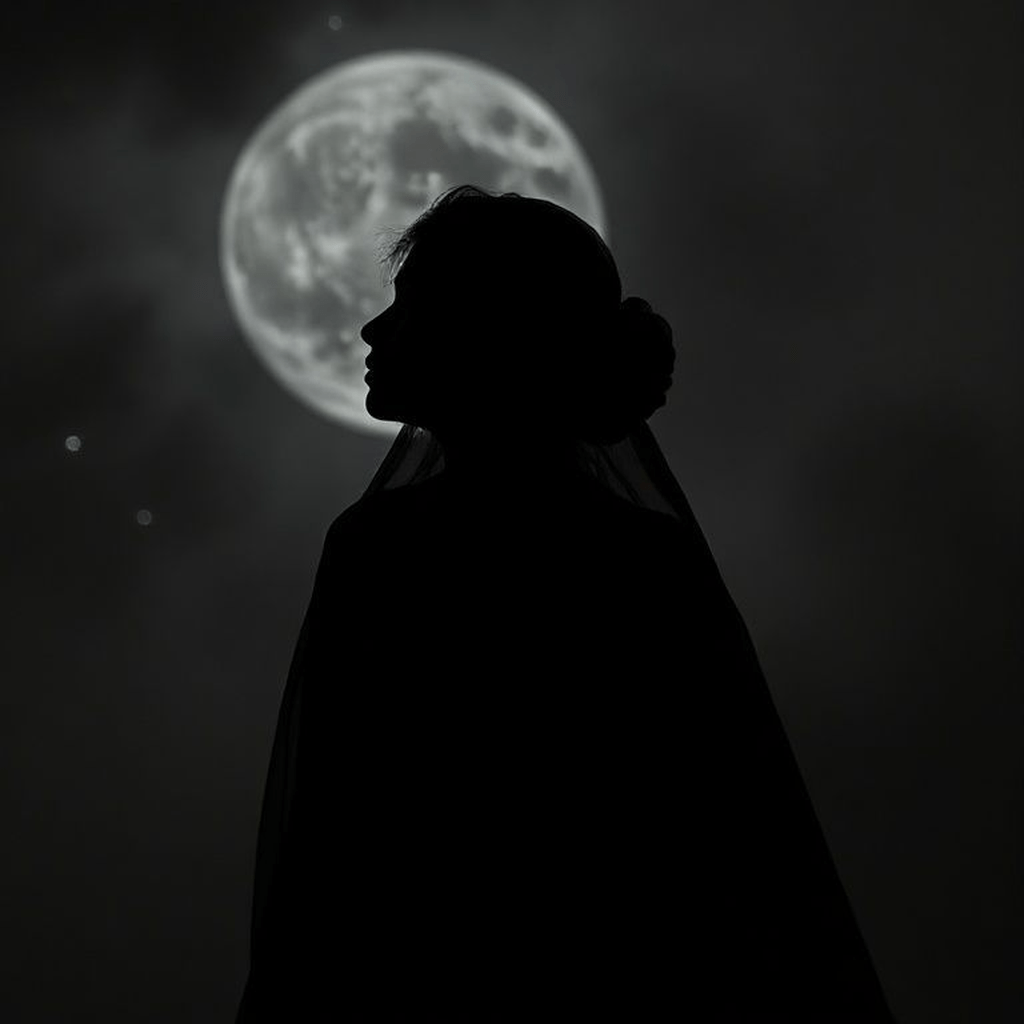 Une silhouette voilée observant un mélange d'ombres et de lumière illustrant les mythes ésotériques démystifiés