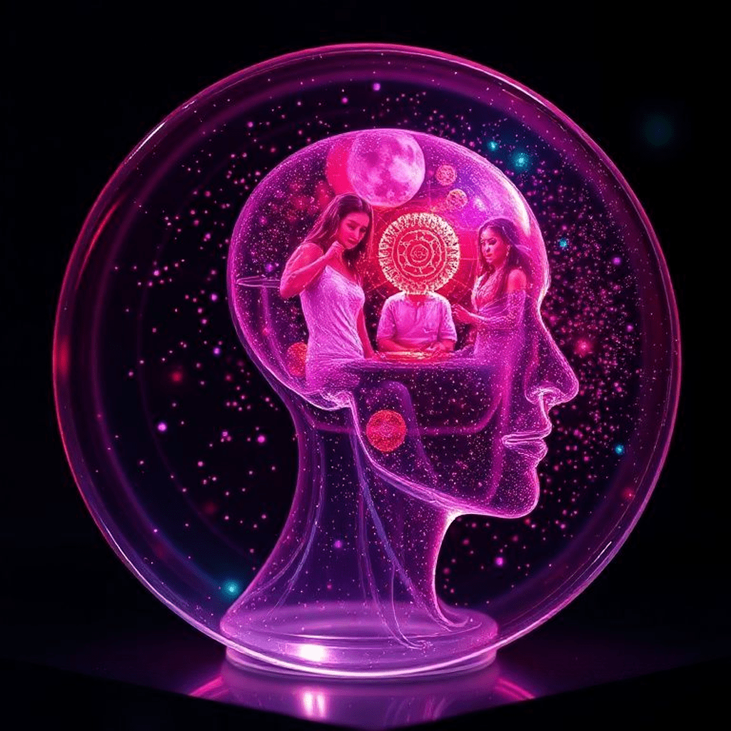 Représentation d’images vives jaillissant d’un cerveau, symbolisant l’impact de la clarté mentale sur la visualisation.