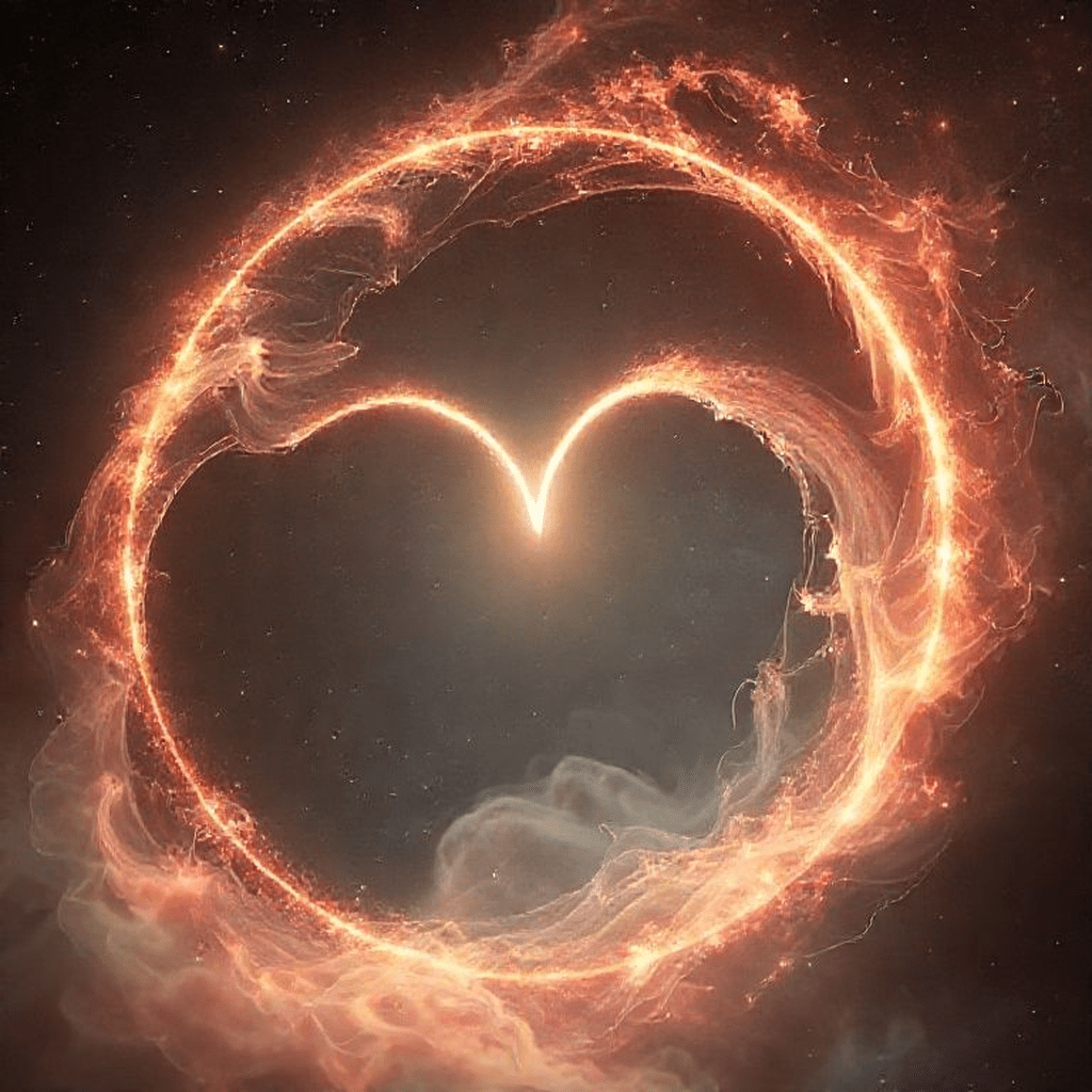 Représentation d’un cercle de lumière rayonnante évoquant paix universelle et amour inconditionnel durant une EMI