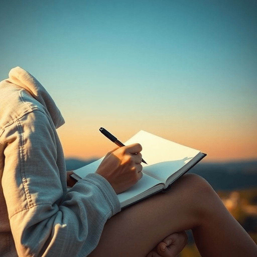 Illustration montrant une personne intégrant la visualisation dans sa routine journalière avec un carnet de suivi.