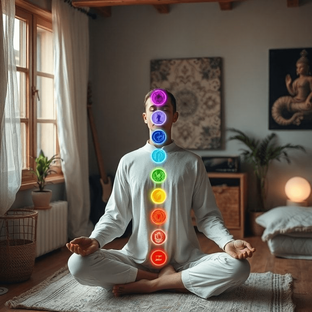 Sélection de musiques et objets simples préparant l’écoute par chakra.