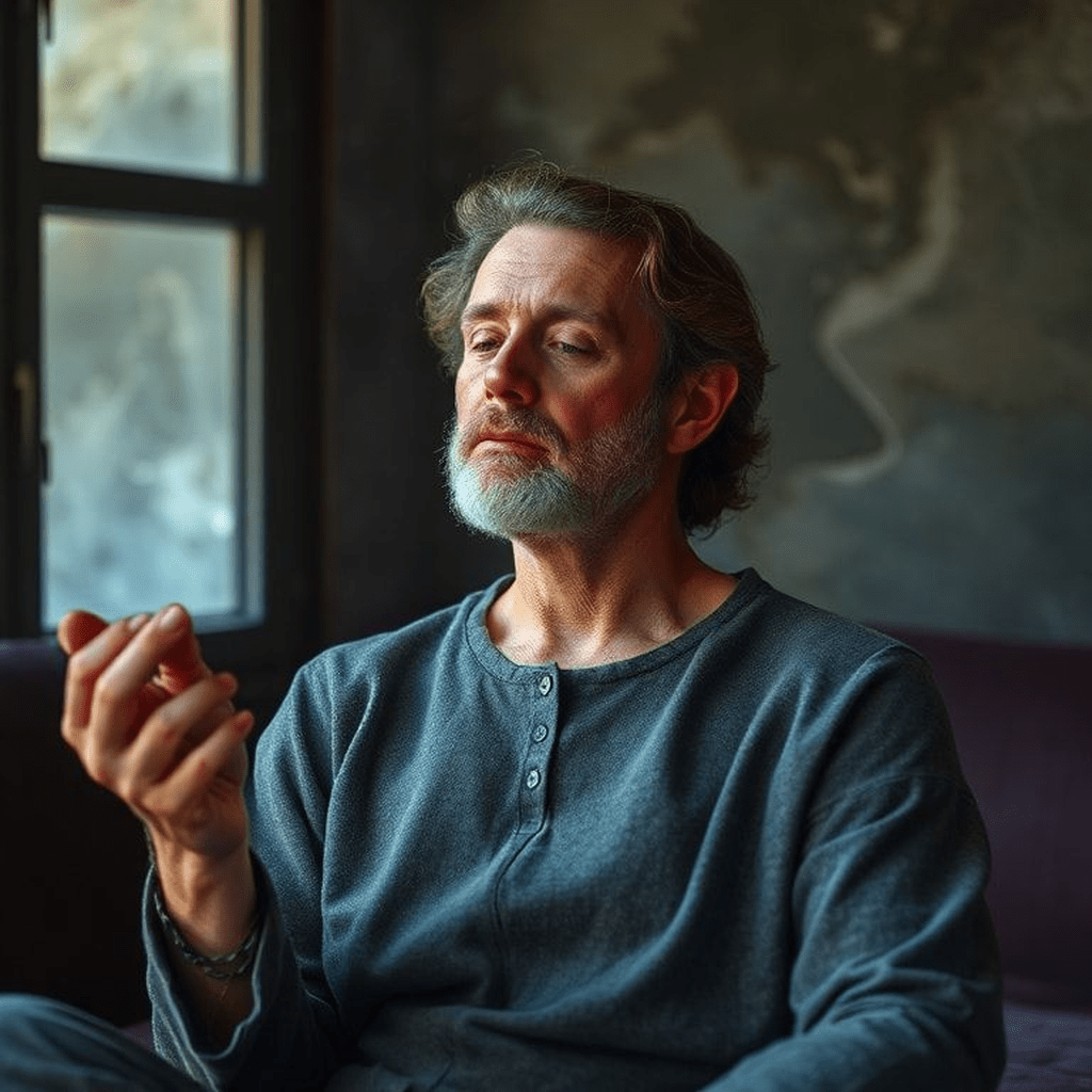 Image montrant le retour des pensées turbulentes et une pratique de compassion envers soi-même